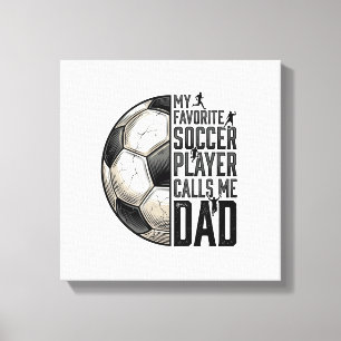 Lienzo Papá Fútbol Grabado Vintage Frase Diseño Vectorial
