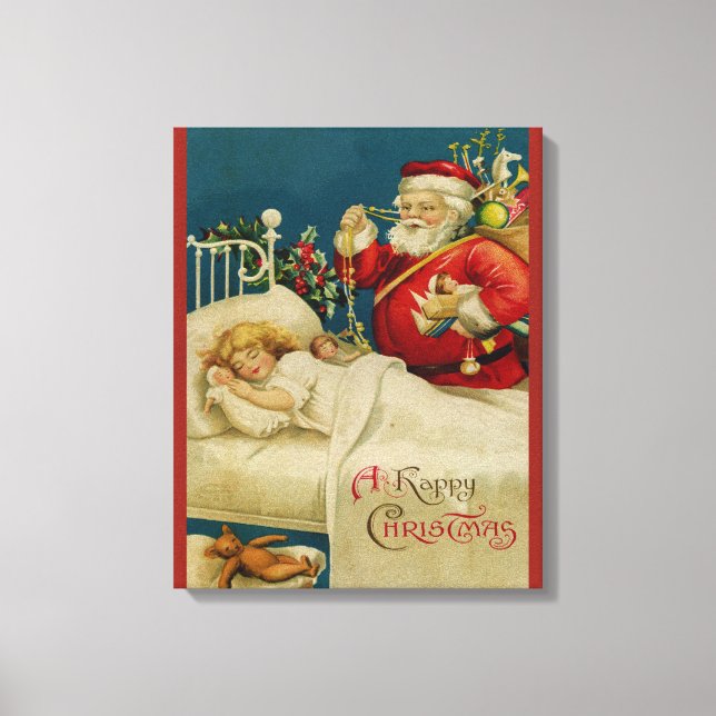 Lienzo Papá Noel y los niños (Anverso)