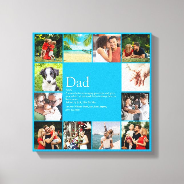 Lienzo Papá Papá Padre Papa Definición 12 Foto Sky Blue (Anverso)