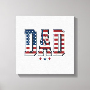 Lienzo Papá Patriótico Bandera Americana Diseño Vector Vi