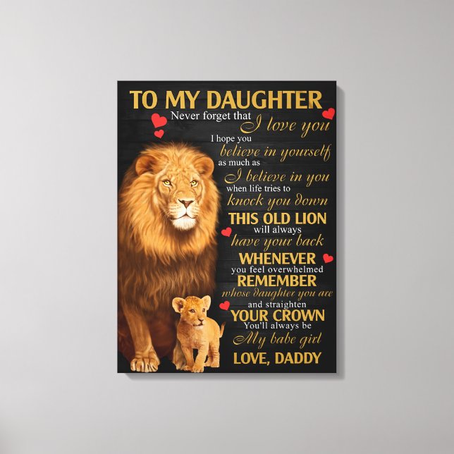 Lienzo Papá - Regalo para tu manta de hija - Divertido de (Anverso)