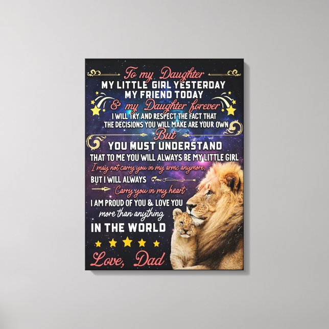 Lienzo Papá - Un regalo perfecto para tu hija (Anverso)