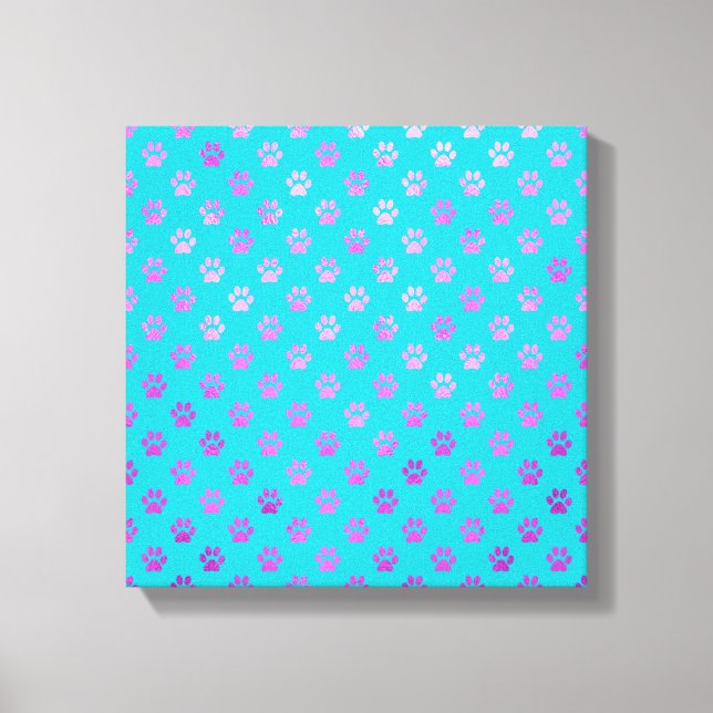 Lienzo Papas de perro Imprimir azul morado rosado de Aqua (Anverso)