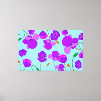 Lienzo Papaver Poppy Lilac sobre fondo pálido-azul