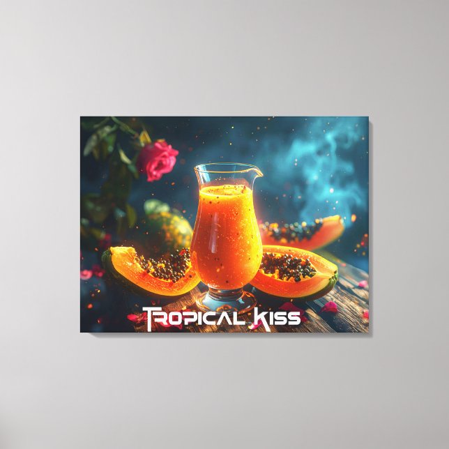LIENZO PAPAYA - BESO TROPICAL (Anverso)