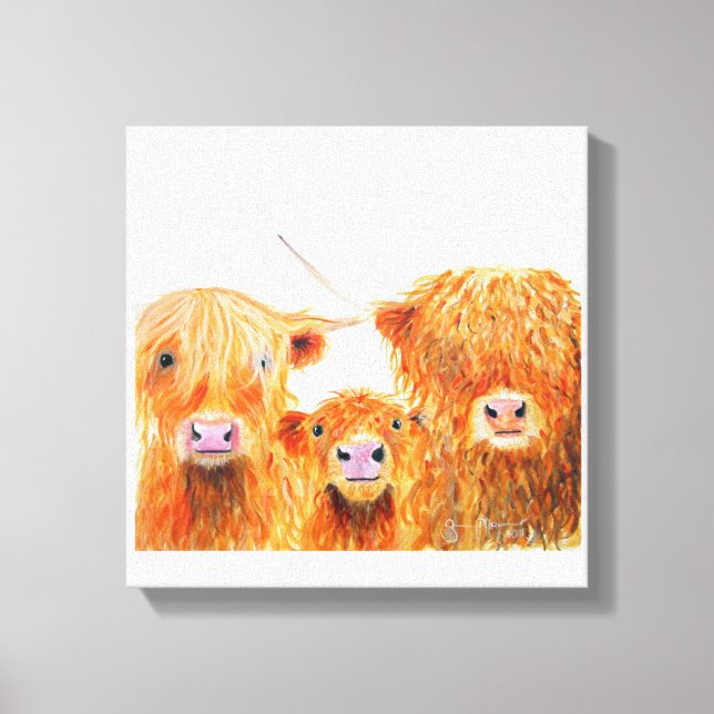 Lienzo Papel de caja "We 3 Coos" de Highland Cows (Anverso)