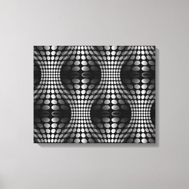 Lienzo Papel de escritorio de las olas punteadas negro y  (Anverso)