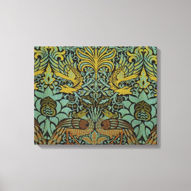 Lienzo Papel de escritorio de William Morris Peacock Drag (Anverso)