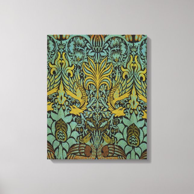 Lienzo Papel de escritorio de William Morris Peacock Drag (Anverso)