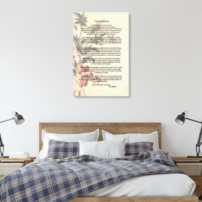 Lienzo Papel Floral Antiguo Desiderata de Max Ehrman (Insitu(Dormitorio))