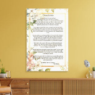 Lienzo Papel Floral Antiguo Desiderata de Max Ehrman