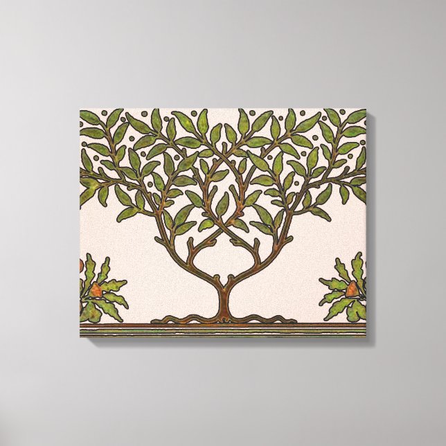 Lienzo Papel pintado floral de William Morris Tree Frieze (Anverso)
