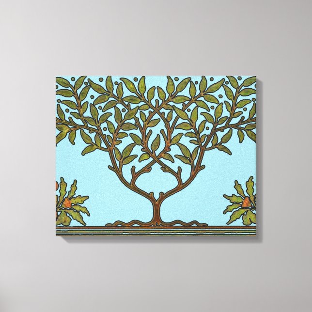 Lienzo Papel pintado floral de William Morris Tree Frieze (Anverso)