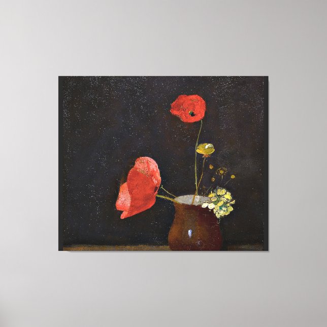 Lienzo Papeles, pintura floral de Odilon Redon (Anverso)