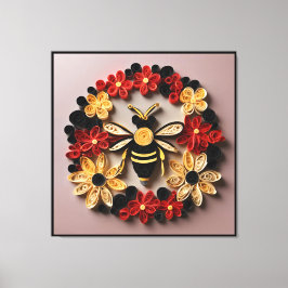 Lienzo Papercraft Quilling Bee and Floral Design 