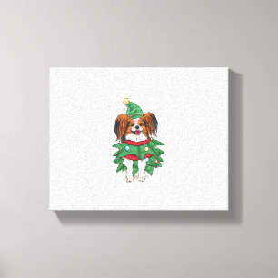 Lienzo Papillon Dog Navidades Camisas navideñas Papill Ma