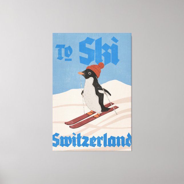 Lienzo Para Esquiar en Suiza (Anverso)