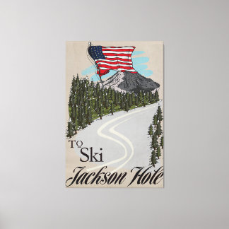 Lienzo Para Esquiar Jackson Hole
