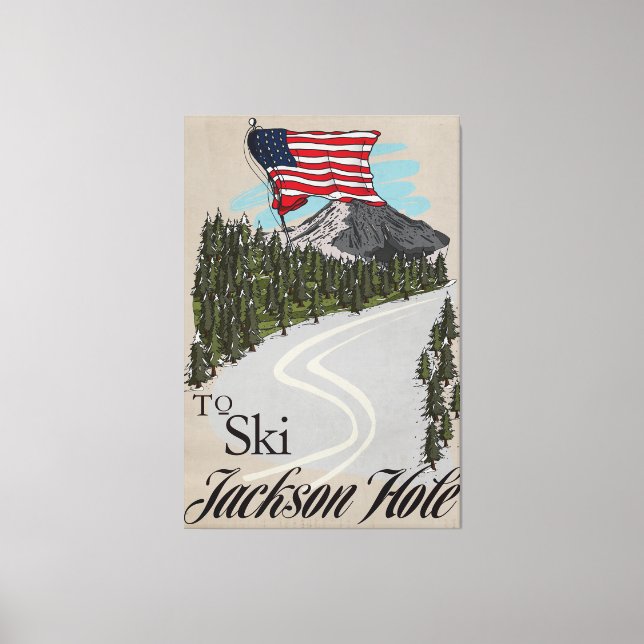 Lienzo Para Esquiar Jackson Hole (Anverso)