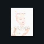 Lienzo Para este niño hemos rezado la foto<br><div class="desc">Foto del bebé. Texto dorado. Oración por niño.</div>