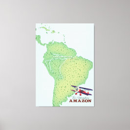 Lienzo Para mapa de la selva amazónica de Brasil de avent