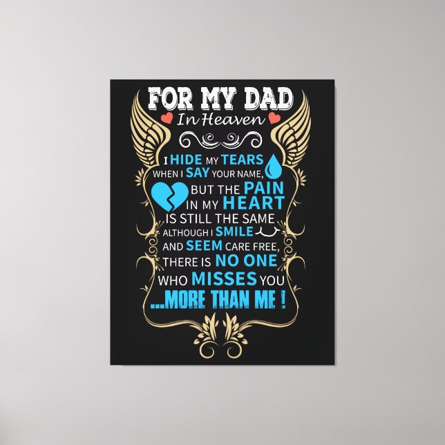 Lienzo Para mi papá en el cielo (Anverso)