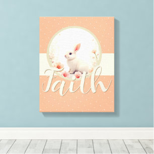 Lienzo Para Nursery Creamy White Bunny