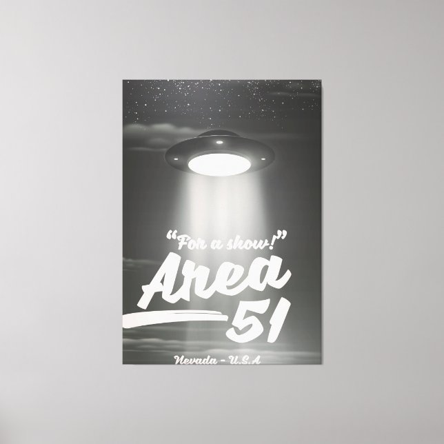 Lienzo "Para un espectáculo" cartel mono Área 51 (Anverso)