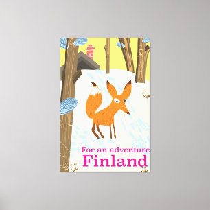 Lienzo Para una aventura cartel retro de viaje a Finlandi