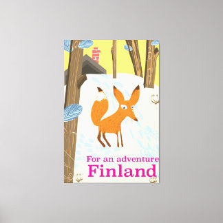 Lienzo Para una aventura cartel retro de viaje a Finlandi