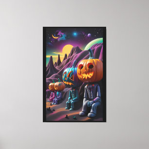 Lienzo Parada de descanso Familia Jack-o-Lantern