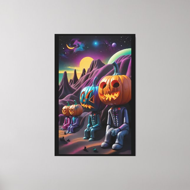 Lienzo Parada de descanso Familia Jack-o-Lantern (Anverso)