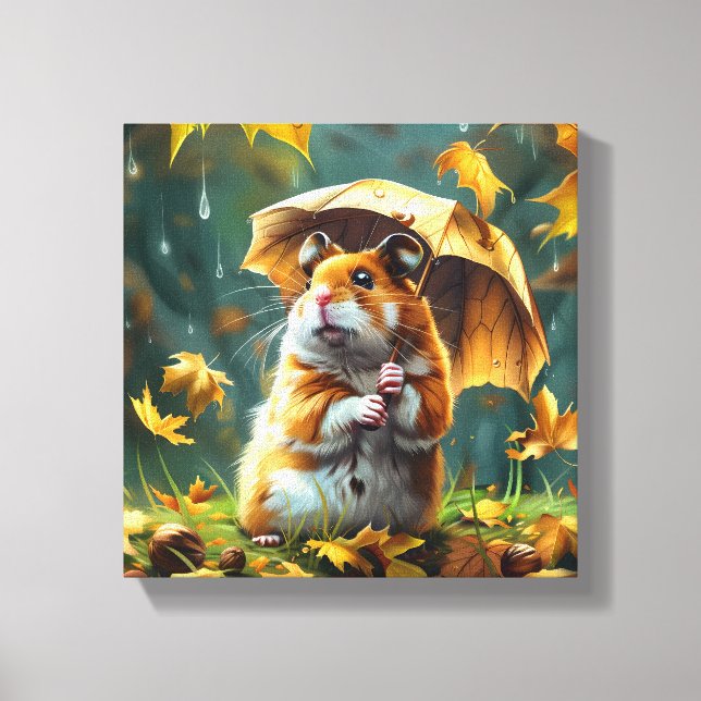 Lienzo Paraguas de Hamster y Leaf (Anverso)