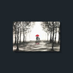 Lienzo Paraguas rojos, pareja de amor<br><div class="desc">El lienzo de la pareja de los paraguas rojos. Pareja envuelta en lienzo envuelto en amor. Regalo boda,  lienzo de aniversario Boda. Te amo. El lienzo romántico de la pareja. Pintura romántica de pareja. Pintura de paraguas rojo. Arte de tela envuelto.</div>