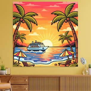Lienzo Paraíso de cruceros Sunset