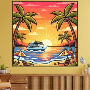 Lienzo Paraíso de cruceros Sunset