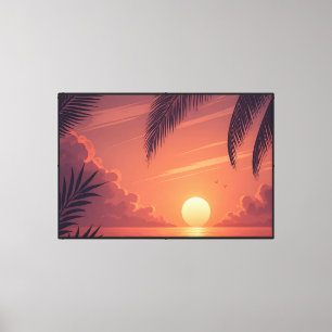 Lienzo Paraíso de la puesta de sol tropical