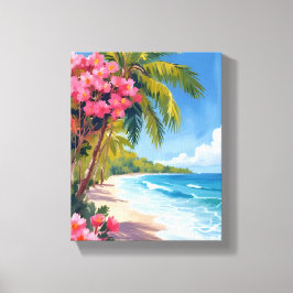 Lienzo Paraíso de Playa Tropical | Pintura del Océano