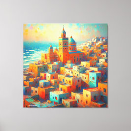 Lienzo Paraíso marroquí junto al mar-Dakhl