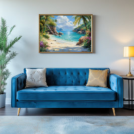 Lienzo Paraíso Tropical: Un escape de una playa aislada