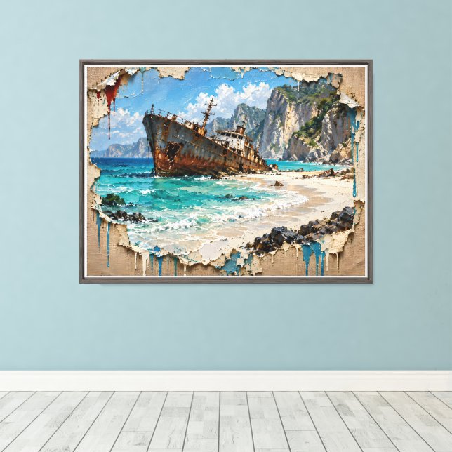 Lienzo Paraíso y Óxido (Insitu (piso de madera))