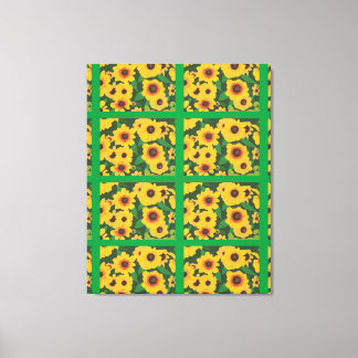 Lienzo Parche de pintura de girasoles amarillos