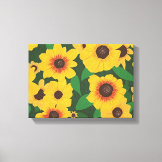 Lienzo Parche de tela de girasoles amarillos