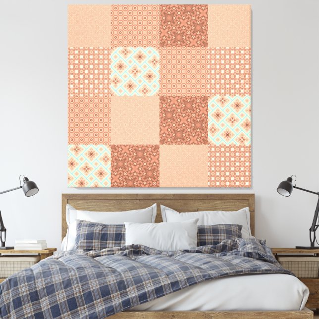 Lienzo Parche Retró Rosa (Insitu(Dormitorio))
