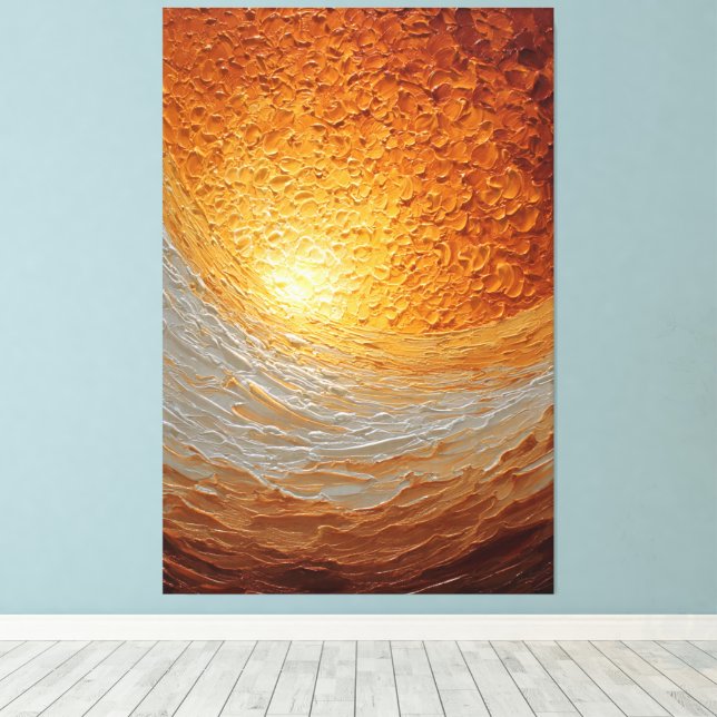 Lienzo Pared abstracta texturizada de ámbar y crema giran (Insitu (piso de madera))
