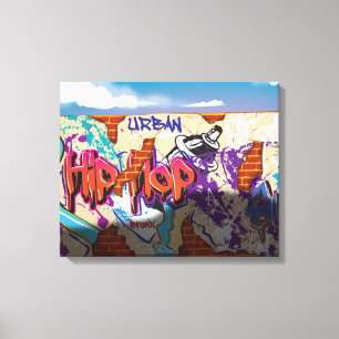 Lienzo Pared de grafiti de Hip Hop urbano.