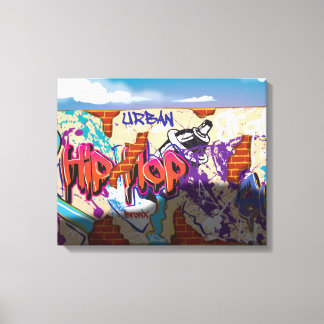 Lienzo Pared de grafiti de Hip Hop urbano.