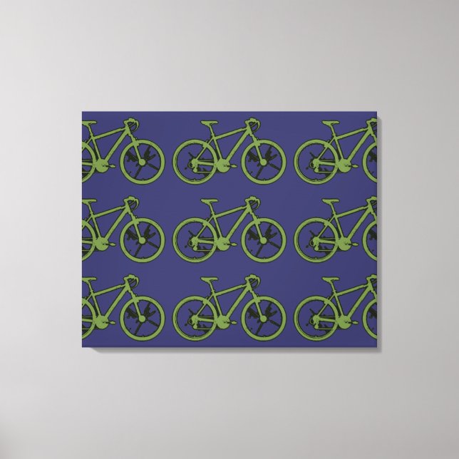 Lienzo pared decorativa de bicicletas verdes (Anverso)