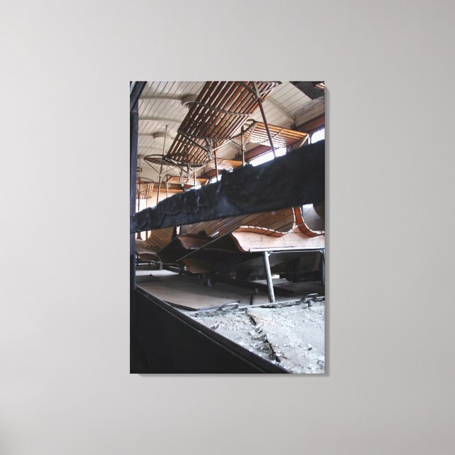 Lienzo Paredes de madera en los coches de pasajeros de Le (Anverso)