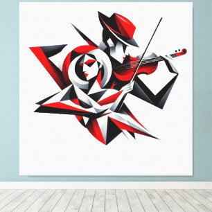 Lienzo Pareja abstracta con violín